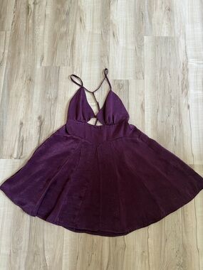 Free people intimately free Deep Plum V-Neck A-Line dress nightwear